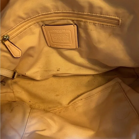 Coach Beige w/ Pink Leather Signature Shoulder Bag - Picture 14 of 16